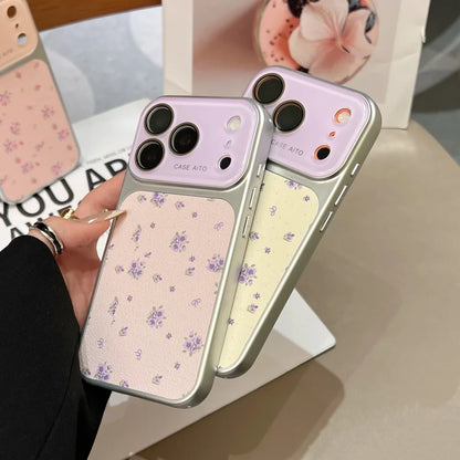 Luxury Ins Flower Large Window Phone Case For iPhone Camera Film Protector Shockproof Ultra Slim Cover