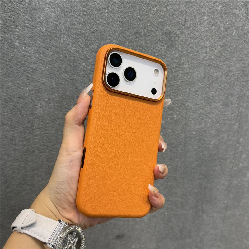 Luxury PU Leather Magnetic MagSafe Case For iPhone