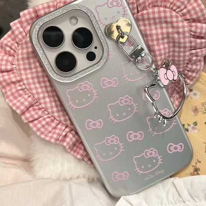Cute Hello Kitty Electroplate Silver Phone Case