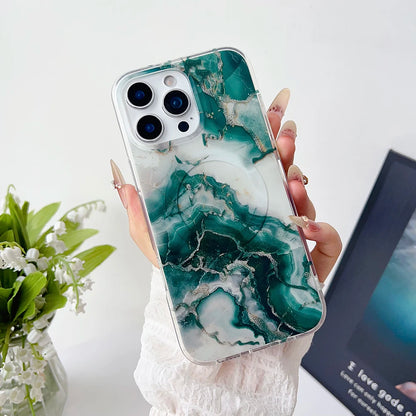 Marble Pattern Wireless-Charging Magnetic Protective Case