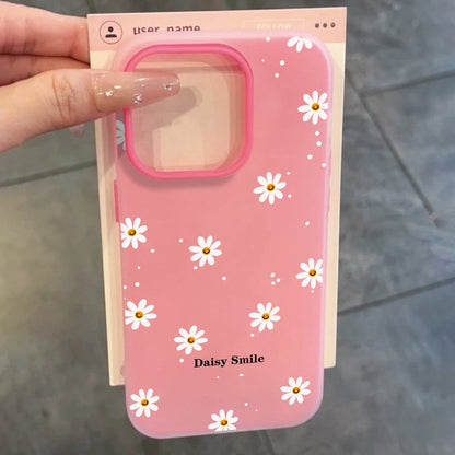 For iPhone Case Plus Luxury Daisy Flower Cover