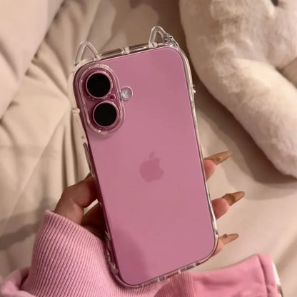 Fashion Clear 3D Cute Cat Ears Phone Case For iPhone