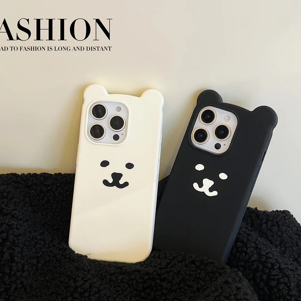 Funny 3D Cartoon Nagano Bear Phone Case Soft Silicone Cover For iPhone