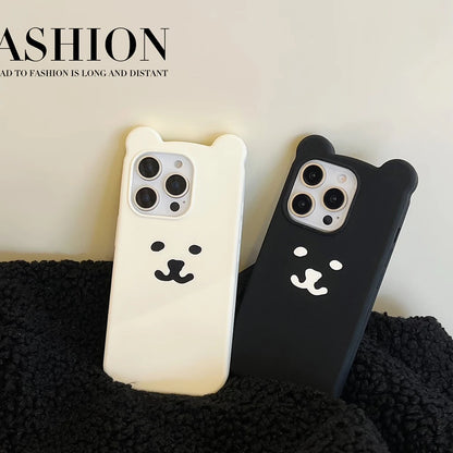 Funny 3D Cartoon Nagano Bear Phone Case Soft Silicone Cover For iPhone