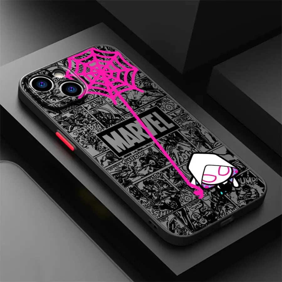 Marvel Cartoon Spiderman Funda Back Phone Cover Case For iPhone