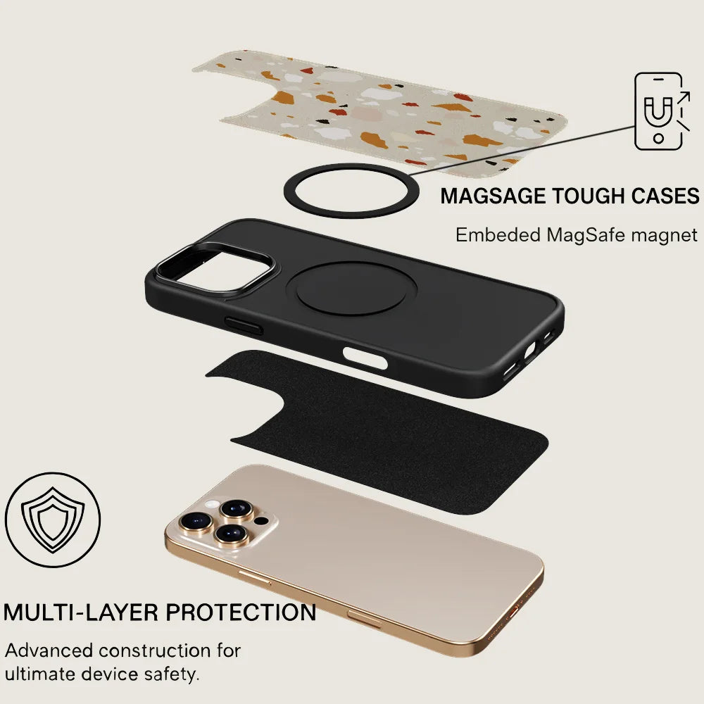 Magnetic Stone Printing Hard Glossy Shockproof iPhone Case
