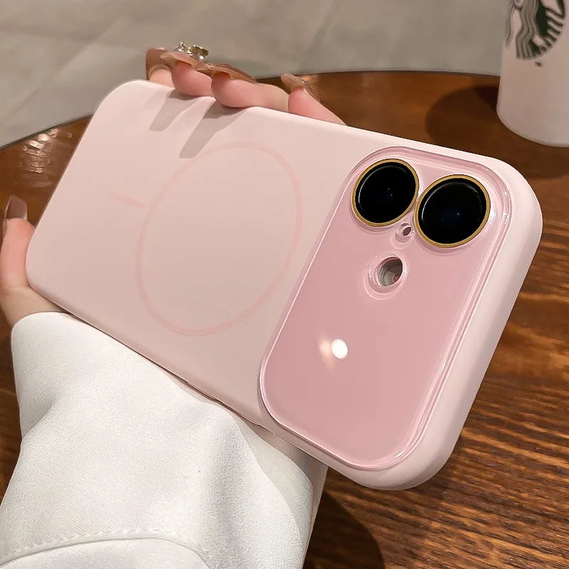 MagSafe Liquid Silicone iPhone Case With Crystal Lens Protection