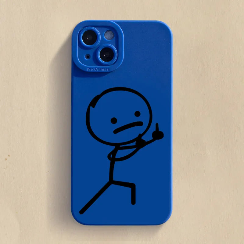 Cute Cartoon Matte Silicone Phone Case For iPhone