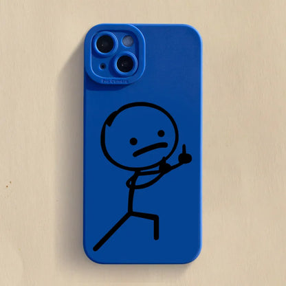Cute Cartoon Matte Silicone Phone Case For iPhone
