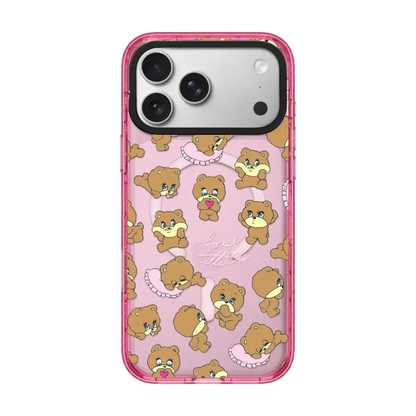 Rabbit Cherry Strawberry iPhone Case With Pink Border