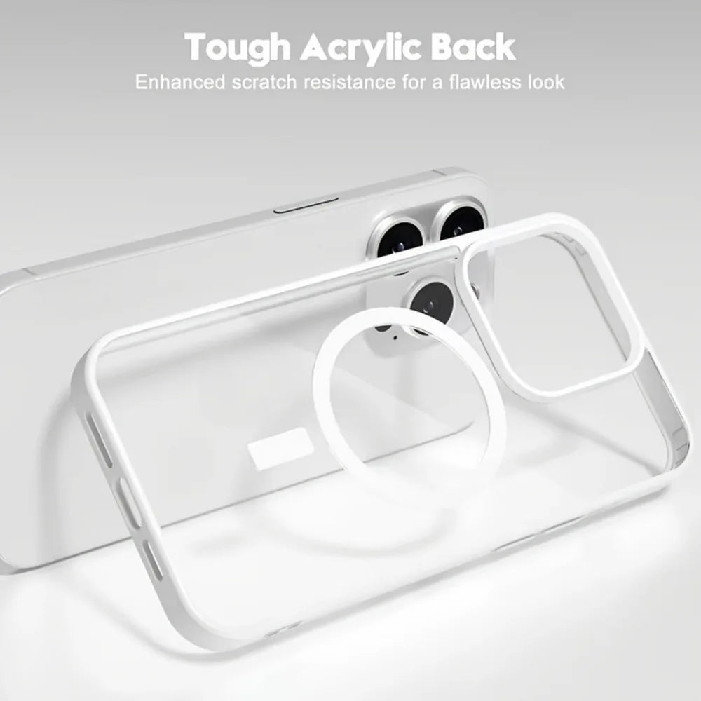 Luxury For Magsafe Magnetic Wireless Charge Case For iPhone Transparent PC Hard Back Cover