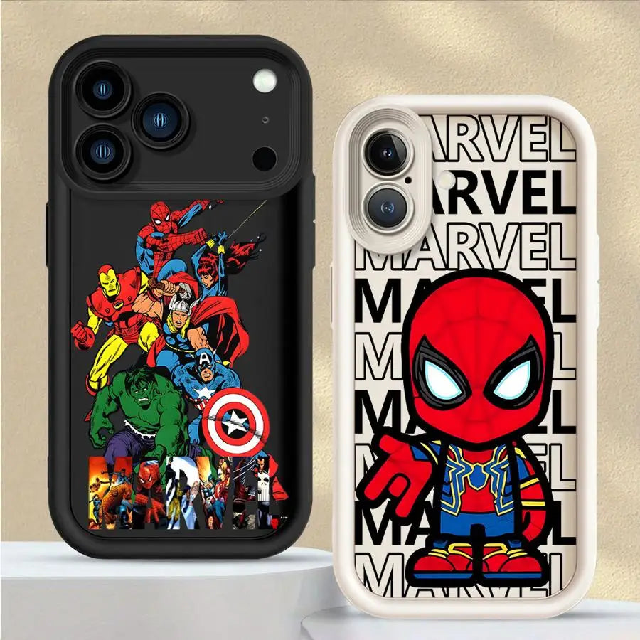 Case For iPhone Soft Shell Marvel Spider Man And Hulk