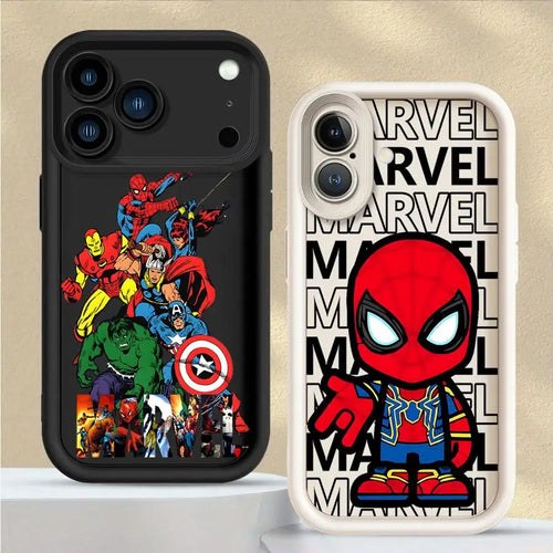 Case For iPhone Soft Shell Marvel Spider Man And Hulk