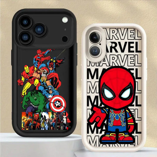 Case For iPhone Soft Shell Marvel Spider Man And Hulk