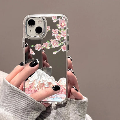 Rose Flower Mirror Phone Case For iPhone
