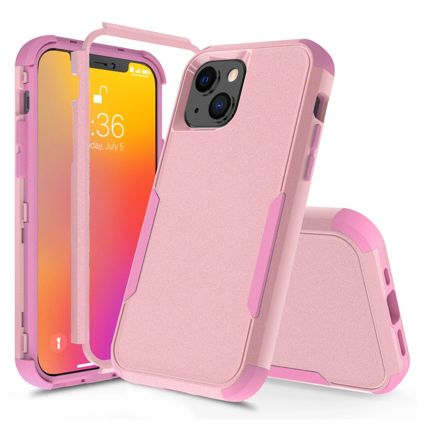 3 Layer Case For iPhone Luxury Armor Shockproof Soft Bumpers Hard Cover