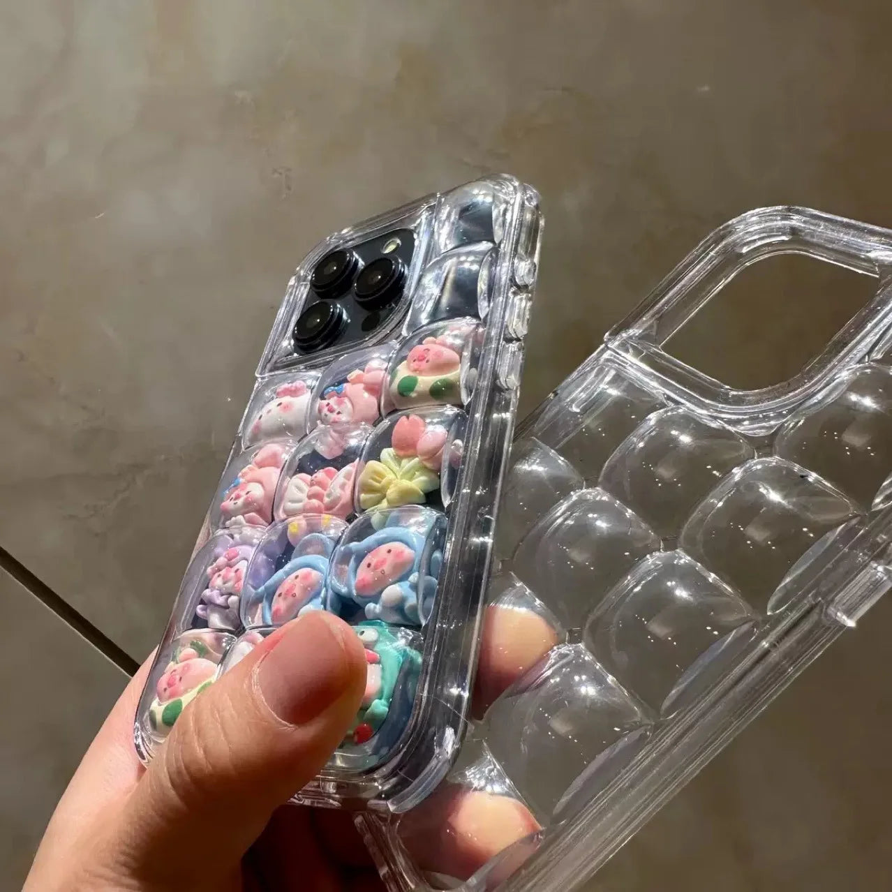New For iPhone Ice Cube Phone Case 3D Transparent All Inclusive Protective Cover