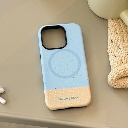 Korean Splash-ink Polka Dot Splicing Magnetic Phone Case For iPhone