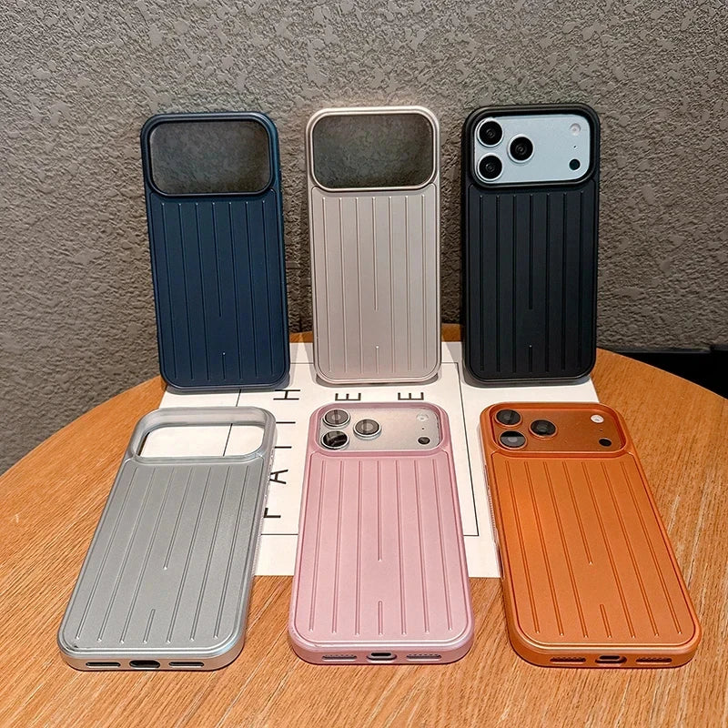Luxury Striped Luggage Texture Phone Case For iPhone