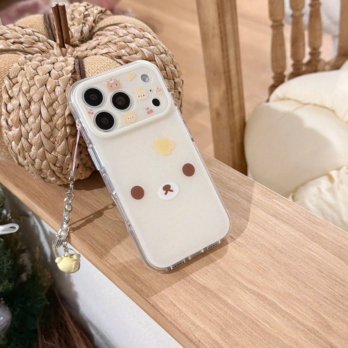 Cartoon Cute Rilakkuma White Brown Bear Suitable For iPhone