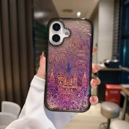 A Black Purple Castle Sand Shell Phone Case