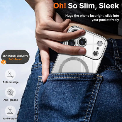 Soft TPU Clear Magnetic Case with Camera Protection For iPhone