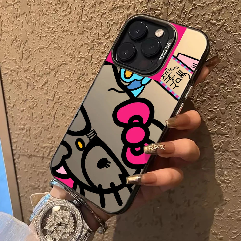 Sanrio Cartoon Hello Kitty Phone Case For iPhone Matte Laser Cover
