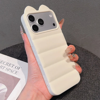 Cute Cartoon 3D Cat Ears Soft Phone Case For iPhone