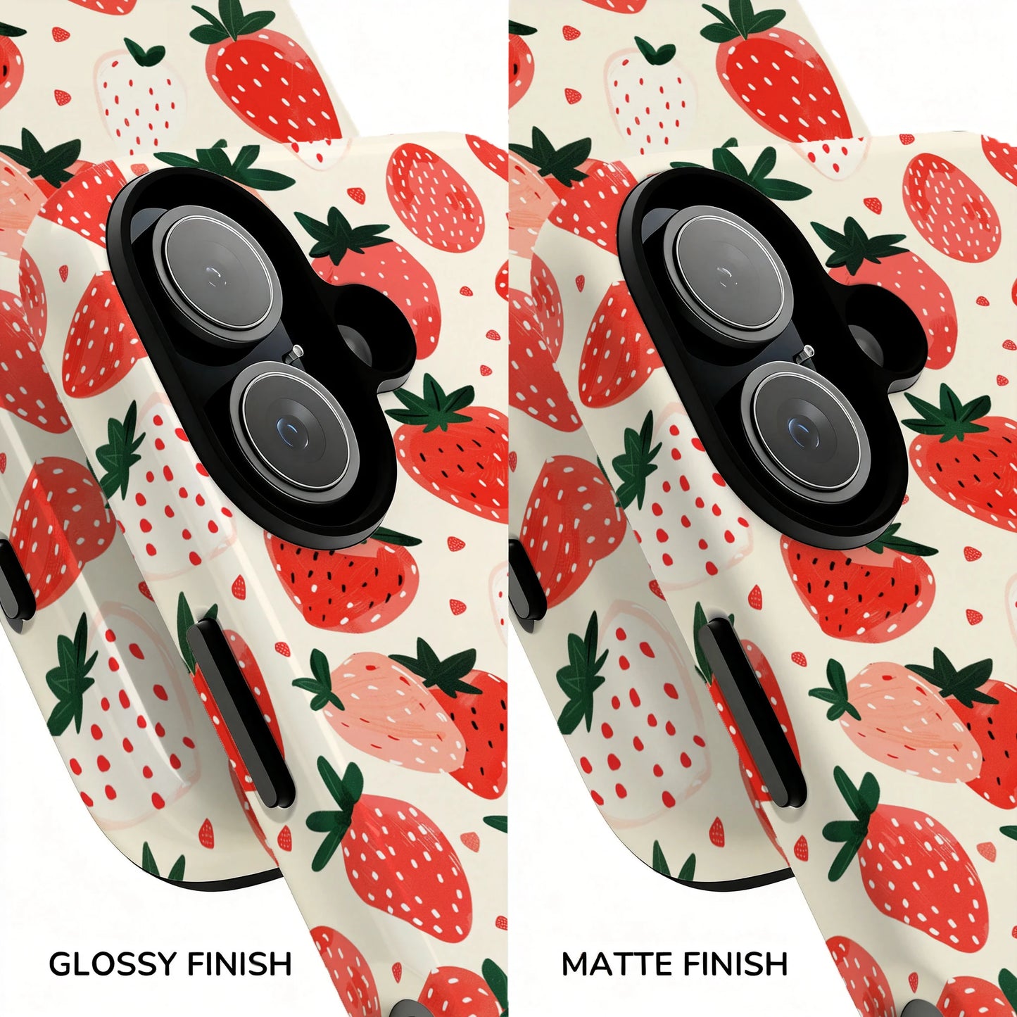 Hand Drawn Strawberry Double Layer Magnetic Phone Case For iPhone Magsafe Protective Cover Coque