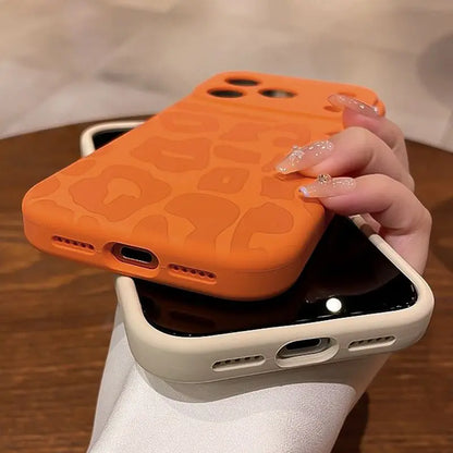 Leopard Liquid Silicone iPhone Case with Camera Control