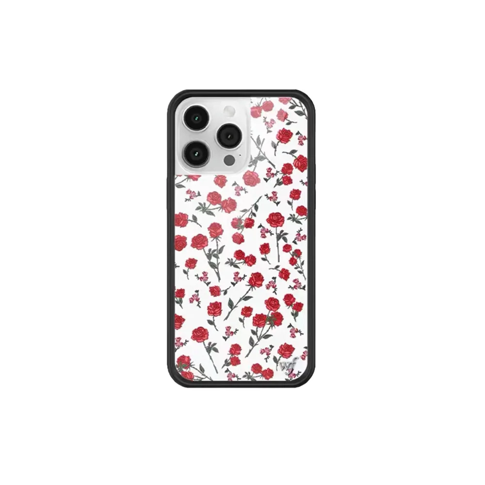 Tiger & Wildflower Cartoon iPhone Case with Rose Flowers