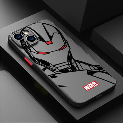 Funda Back Phone Cover Case For iPhone Marvel Spider Man Iron Man