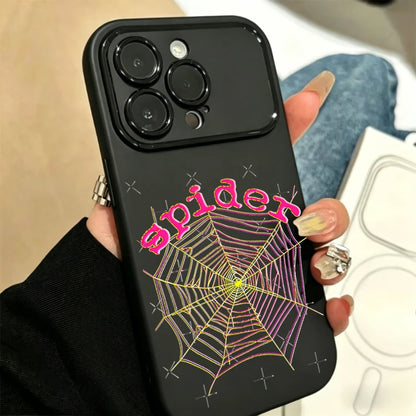 Trendy Pink Spider Letter Phone Case For iPhone