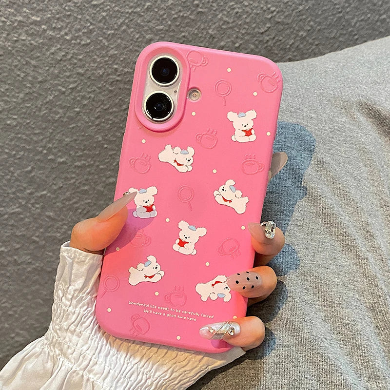 Cartoon Cute Dog Puppy Soft Silicone Protective Back Phone Case
