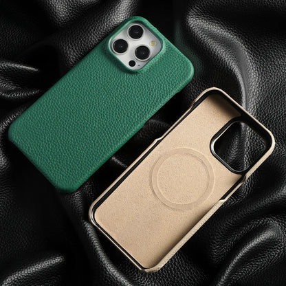 Luxury Cowhide Leather MagSafe iPhone Case
