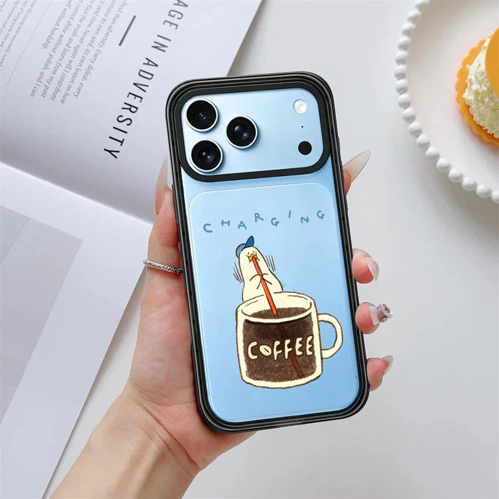 Funny Coffee Duck Impact Magnetic Phone Case Cover For iPhone