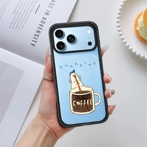 Funny Coffee Duck Impact Magnetic Phone Case Cover For iPhone