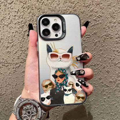 Cartoon Cute Cat Headscarf Women Phone Case For iPhone