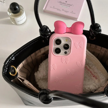 Cute 3D Bow Tie Soft Silicone Phone Case