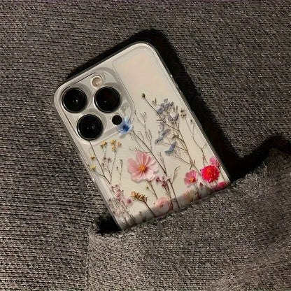 Transparent Flower Floral Phone Case For iPhone