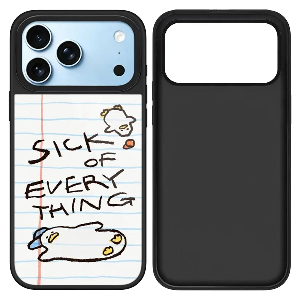Cute Lazy Duck Mirror Surface Magnetic Phone Case Cover For iPhone