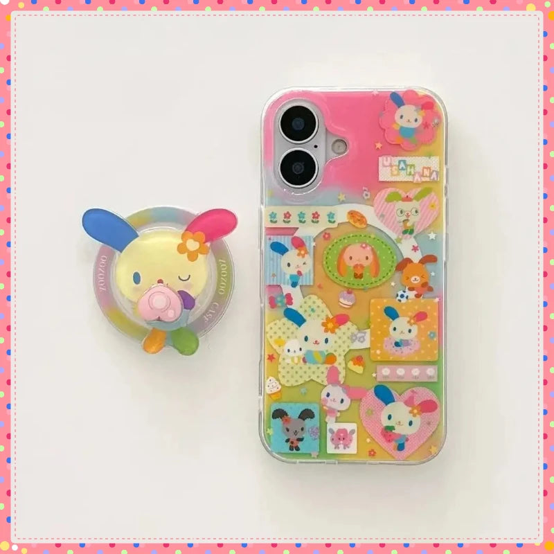 Rainbow Rabbit Dopamine Bunny Art Phone Case