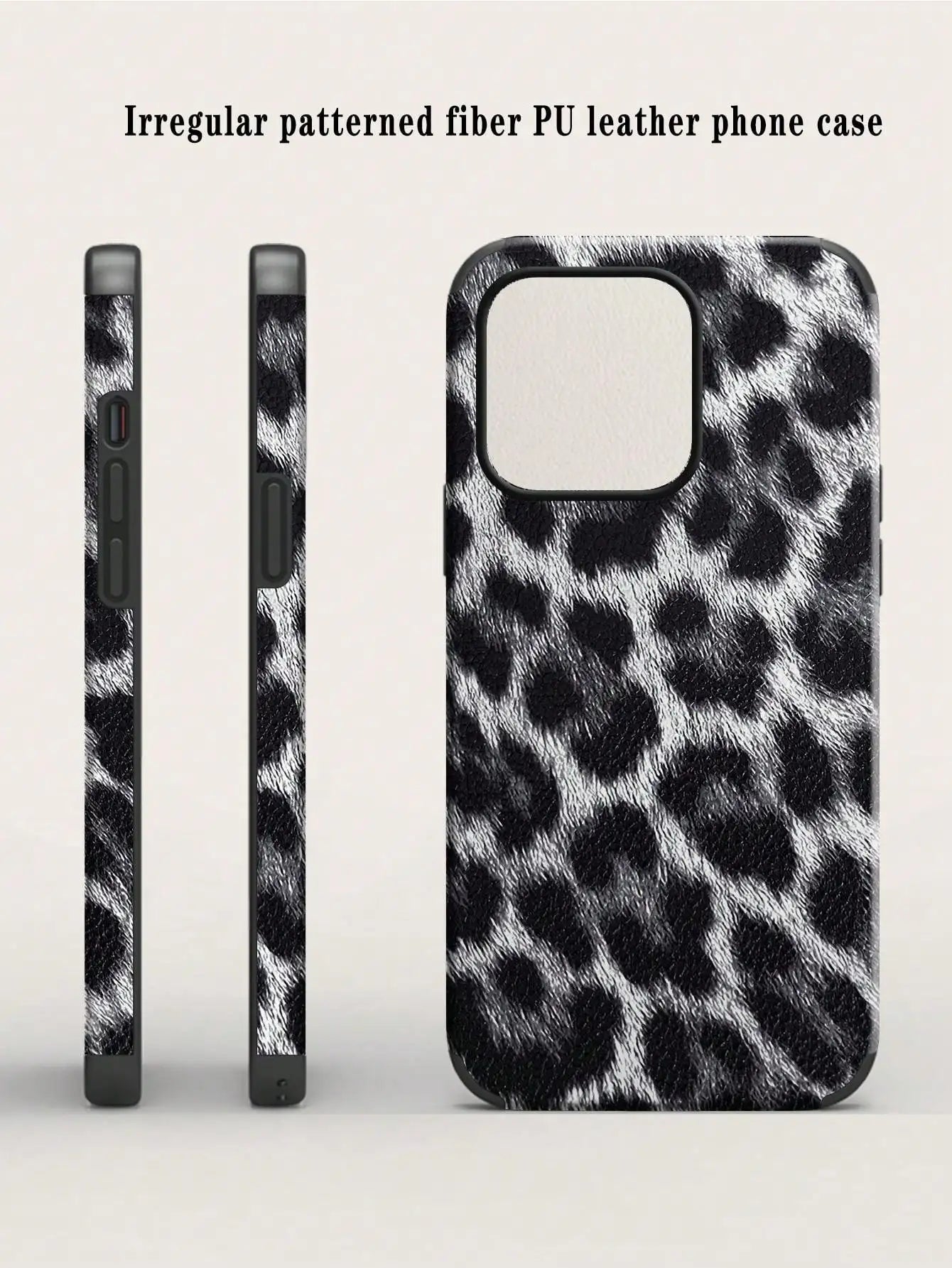 Leopard Pattern Leather Craft Soft Phone Case For iPhone