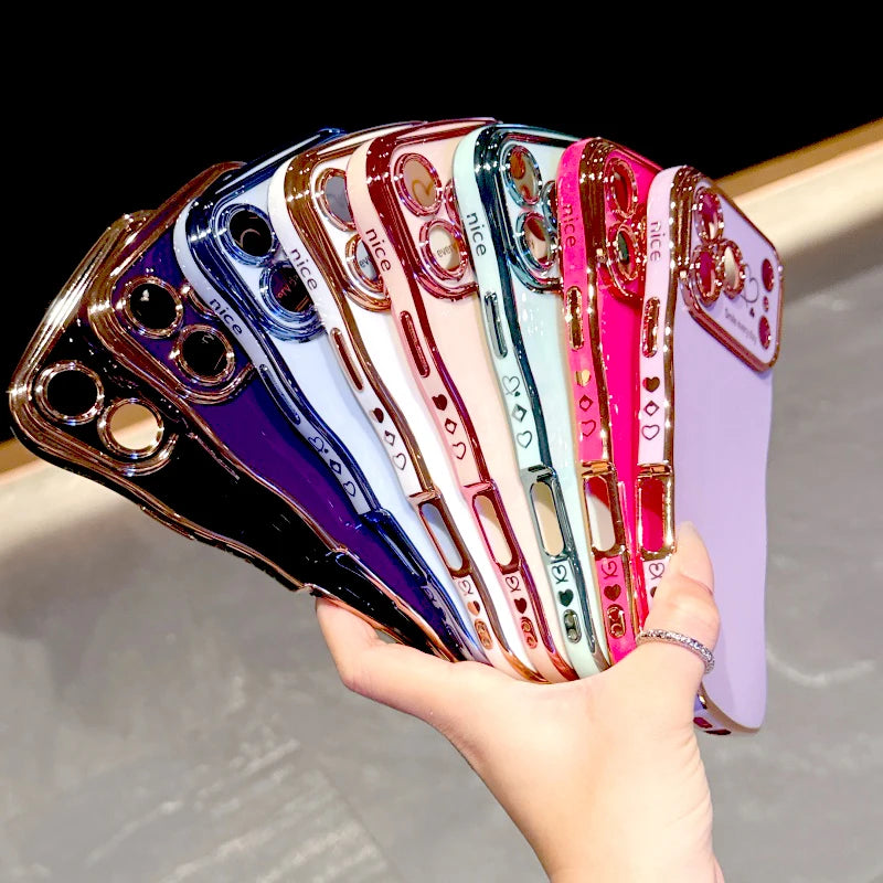 Plated Soft Wave Phone Case For iPhone