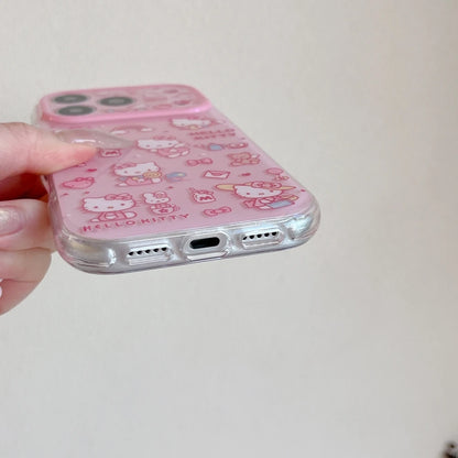 Cute Cartoon Sanrio Hello Kittty Phone Case For iPhone Shockproof Hard Cover With Lanyard