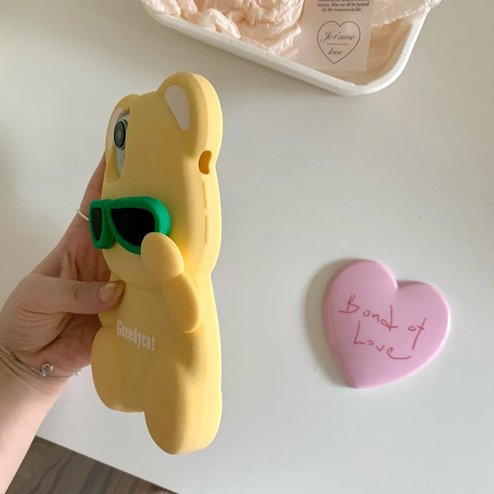Funny Glasses Bear Phone Case