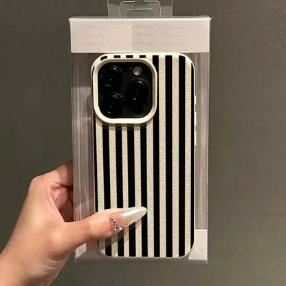 Colorful Striped Minimalist Couple Phone Case For iPhone