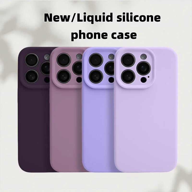 Liquid Silicone Phone Case For iPhone Cases For iPhone Camera Lens Protection Cover