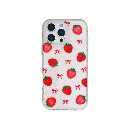 Cute Bowknot Strawberry Glitte Phone Case