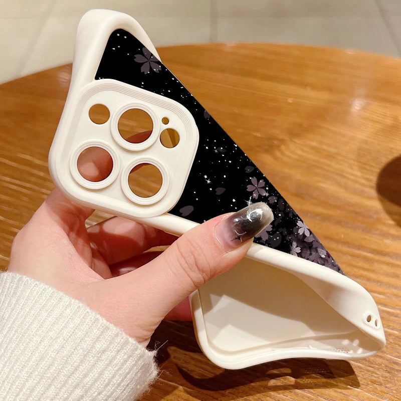 Gradient Cherry Blossom Phone Case for iPhone Soft Cover